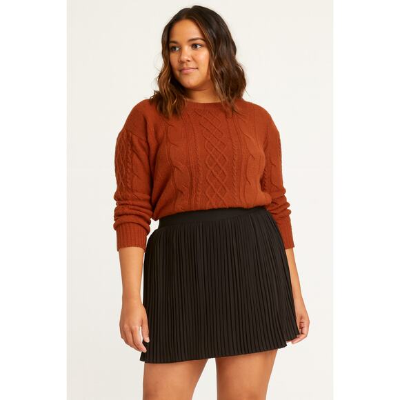 Modcloth SZ 14 Black Micro Pleated Mini Skirt - Picture 1 of 7